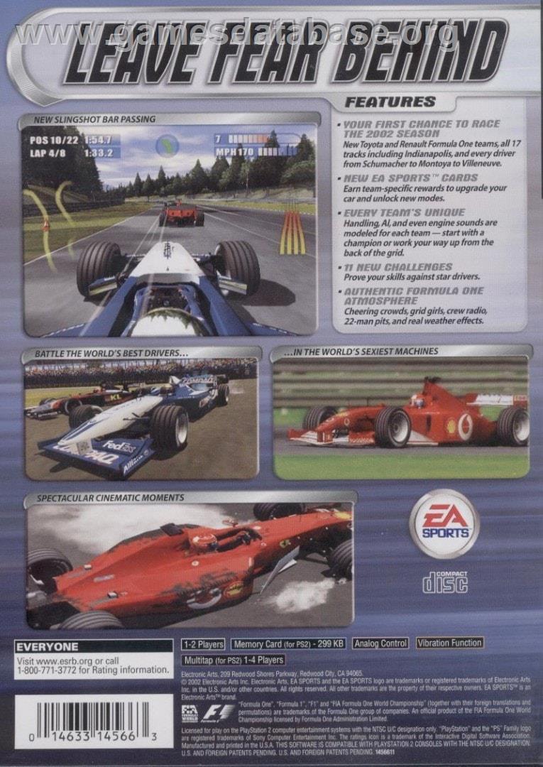 F1 2002 - Sony Playstation 2 - Artwork - Box Back