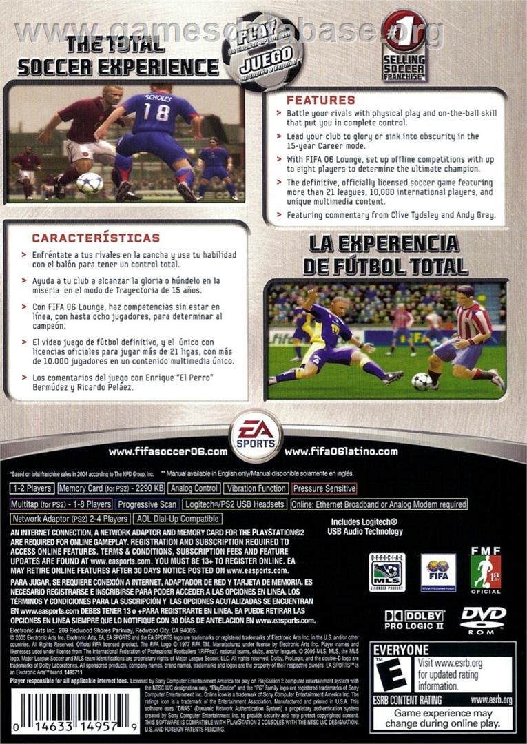 FIFA 06 - Sony Playstation 2 - Artwork - Box Back