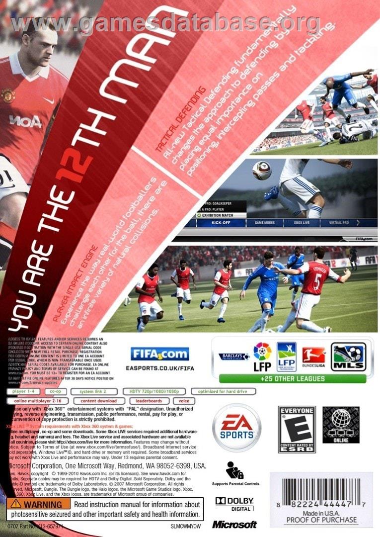 Fifa 12 - Sony Playstation 2 - Artwork - Box Back