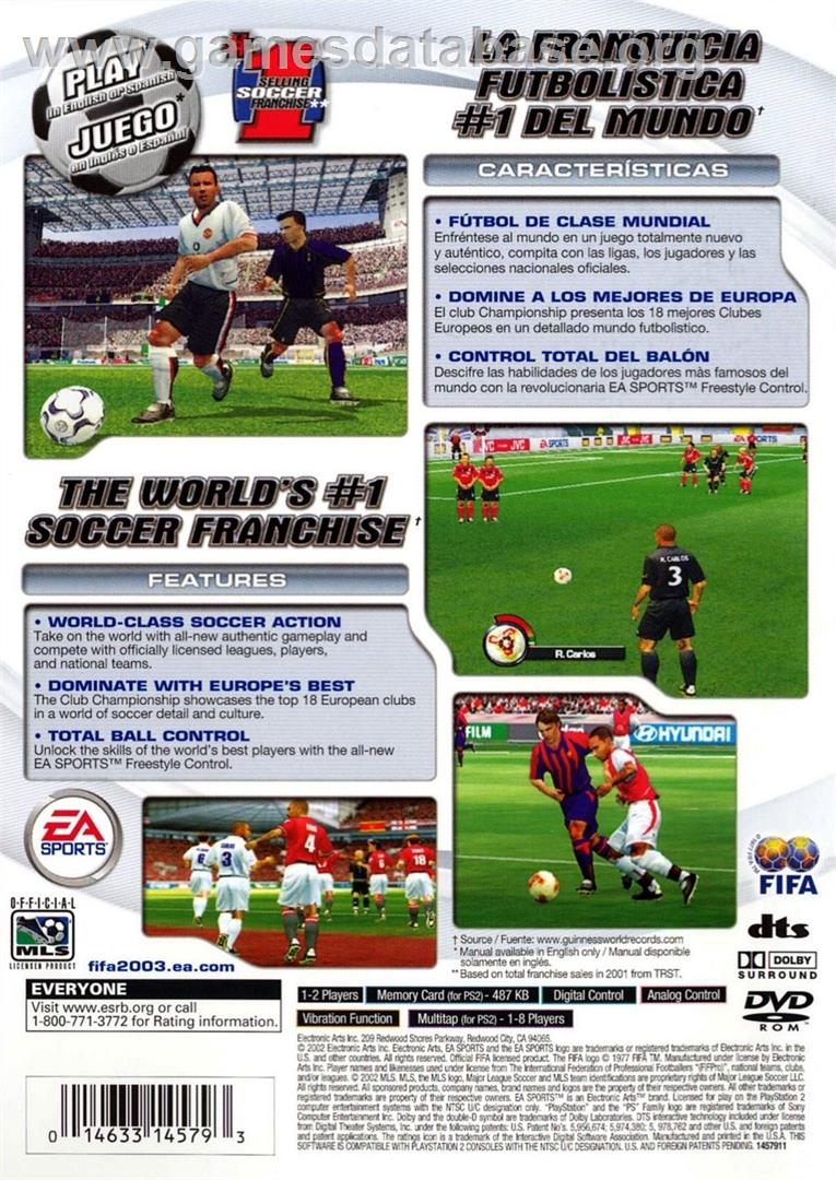 Fifa Football 2003 - Sony Playstation 2 - Artwork - Box Back