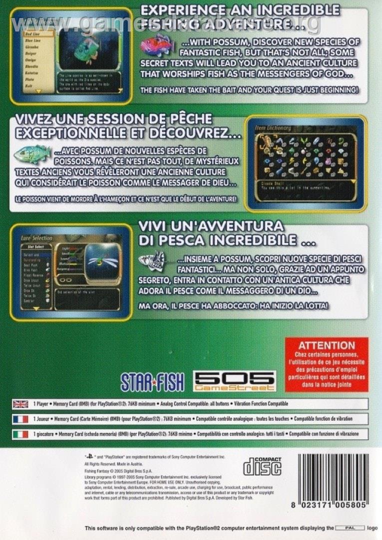 Fishing Fantasy - Buzzrod - Sony Playstation 2 - Artwork - Box Back