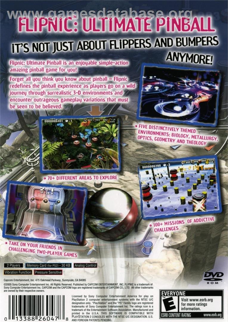 Flipnic - Sony Playstation 2 - Artwork - Box Back