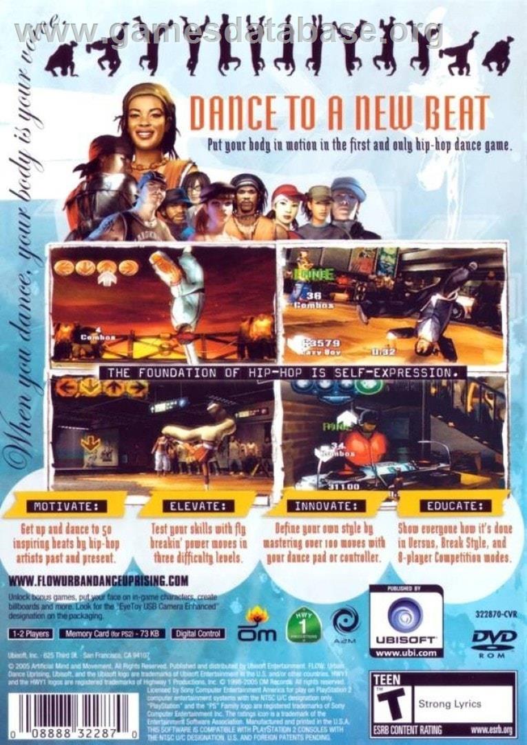 Flow - Urban Dance Uprising - Sony Playstation 2 - Artwork - Box Back