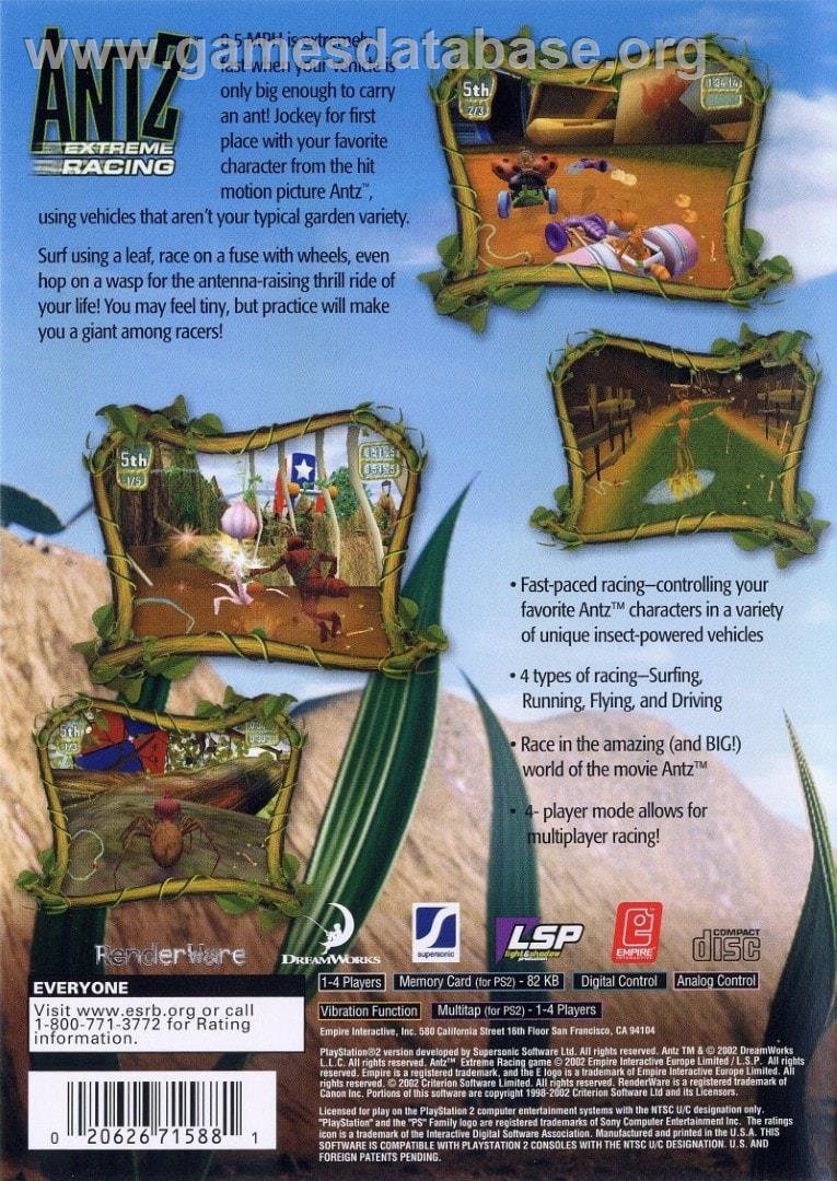 Fourmiz Extreme Racing - Sony Playstation 2 - Artwork - Box Back