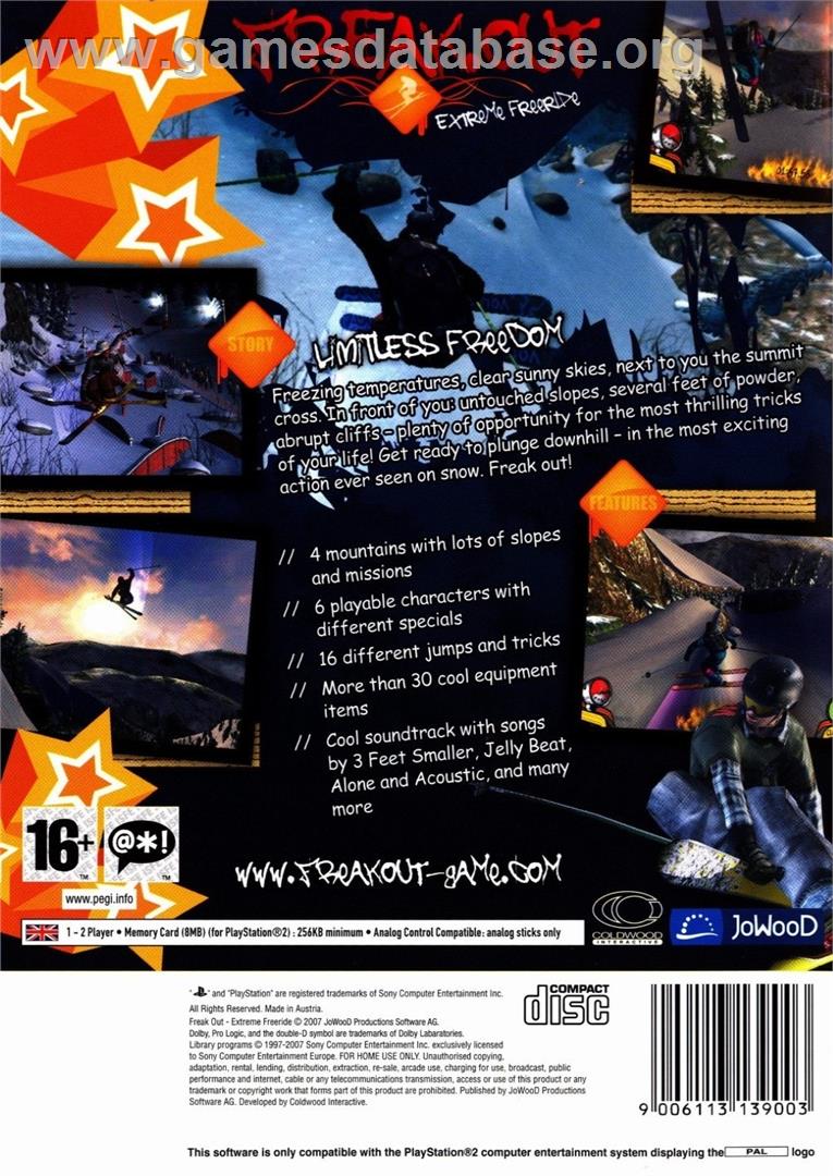 Freak Out - Extreme Freeride - Sony Playstation 2 - Artwork - Box Back