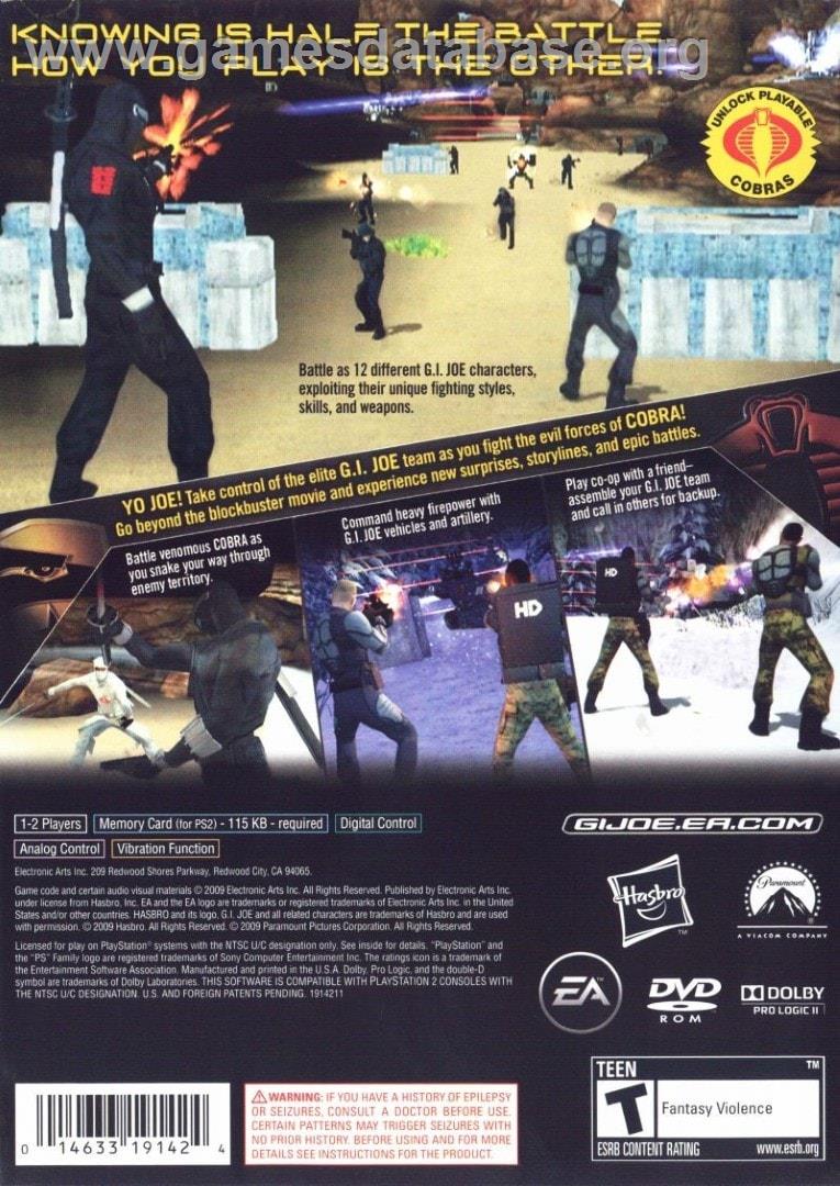 G.i. Joe - Le Réveil Du Cobra - Sony Playstation 2 - Artwork - Box Back