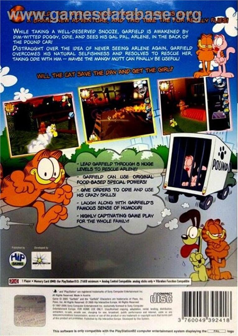 Garfield - Saving Arlene - Sony Playstation 2 - Artwork - Box Back