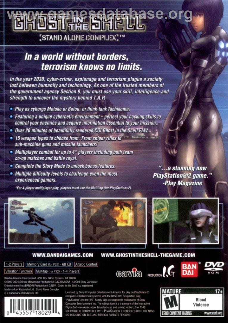 Ghost In The Shell - Stand Alone Complex - Sony Playstation 2 - Artwork - Box Back