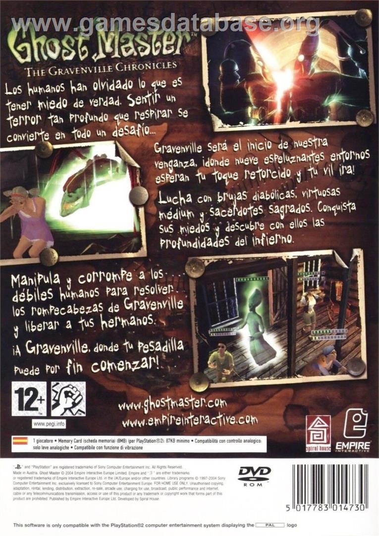 Ghost Master - The Gravenville Chronicles - Sony Playstation 2 - Artwork - Box Back