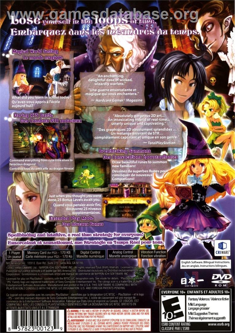 Grimgrimoire - Sony Playstation 2 - Artwork - Box Back
