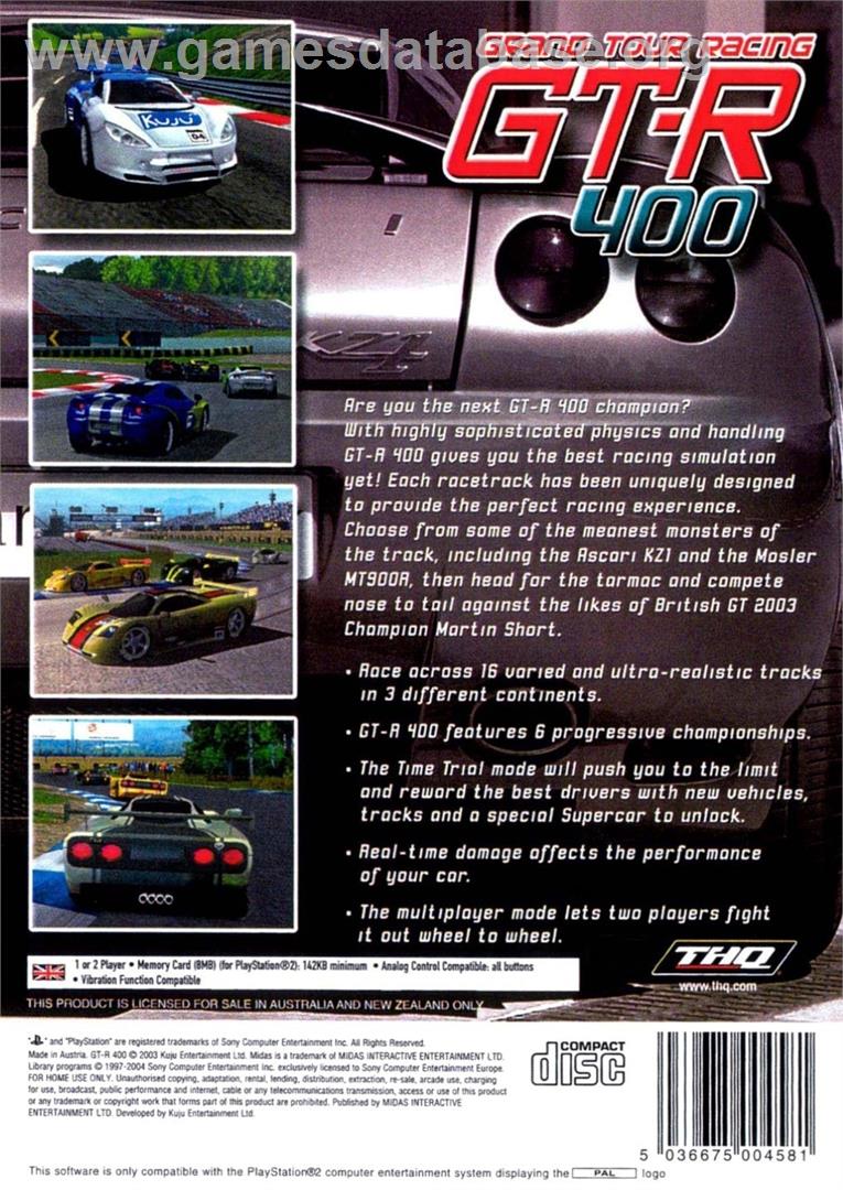 Gt-r 400 - Sony Playstation 2 - Artwork - Box Back