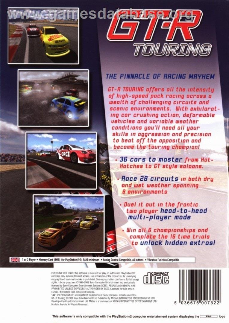 Gt-r Touring - Sony Playstation 2 - Artwork - Box Back