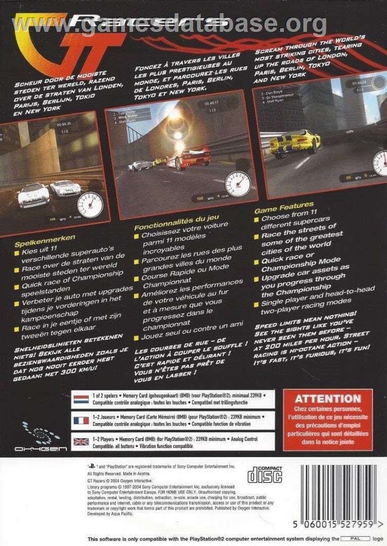 Gt Racers - Sony Playstation 2 - Artwork - Box Back
