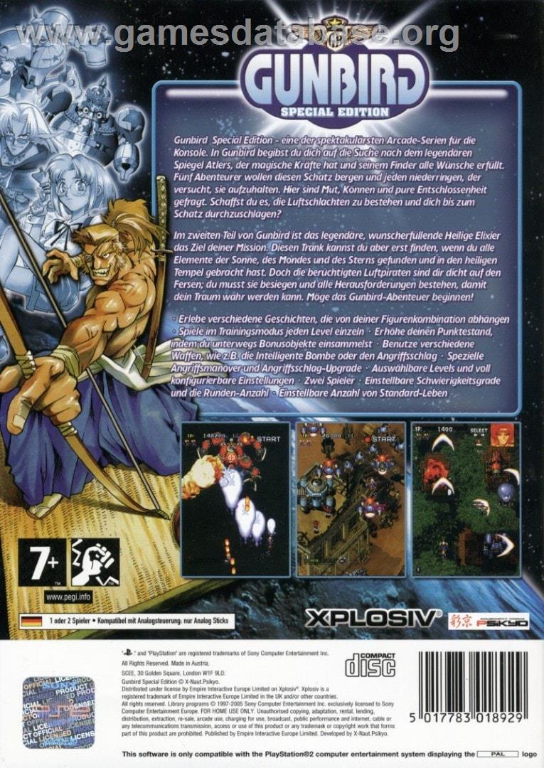 Gunbird Special Edition - Sony Playstation 2 - Artwork - Box Back