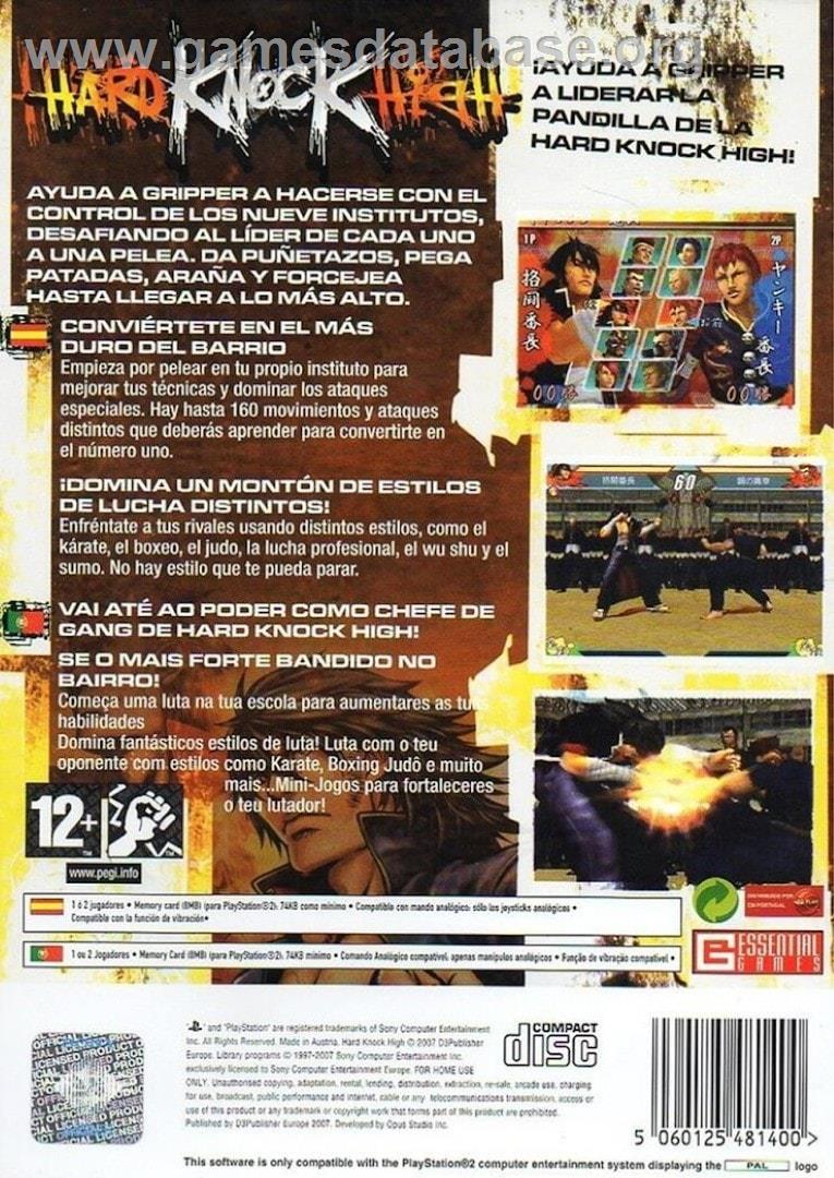 Hard Knock High - Sony Playstation 2 - Artwork - Box Back