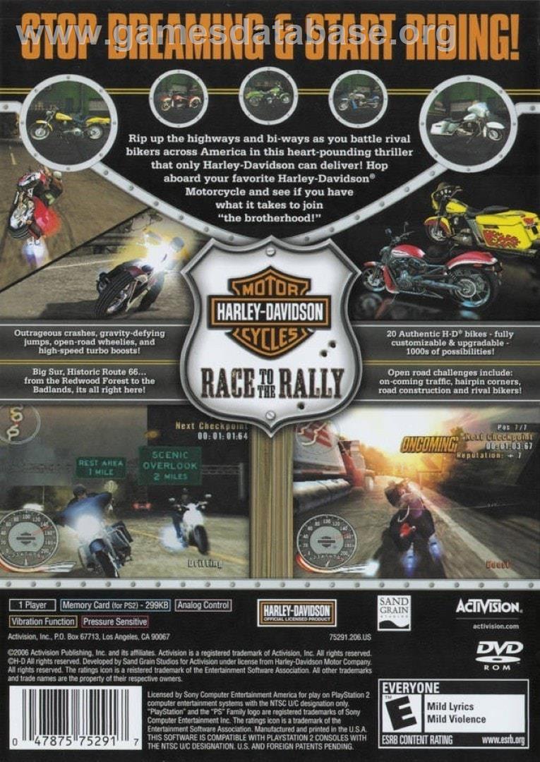 Harley-davidson - Race To The Rally - Sony Playstation 2 - Artwork - Box Back