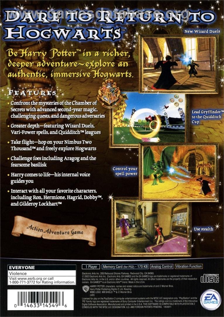 Harry Potter And The Chamber Of Secrets - Sony Playstation 2 - Artwork - Box Back