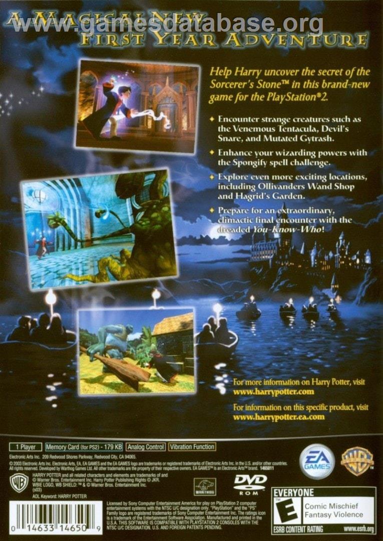 Harry Potter And The Philosopher's Stone - Sony Playstation 2 - Artwork - Box Back