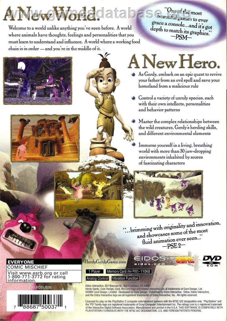 Herdy Gerdy - Sony Playstation 2 - Artwork - Box Back