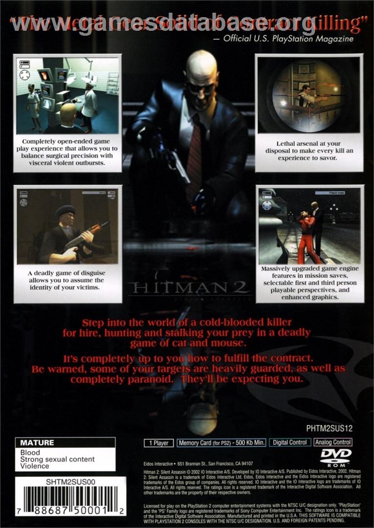 Hitman 2 - Silent Assassin - Sony Playstation 2 - Artwork - Box Back