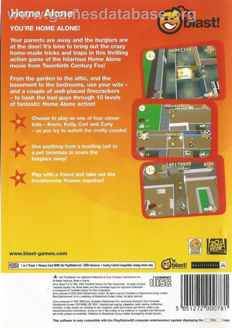 Home Alone - Sony Playstation 2 - Artwork - Box Back