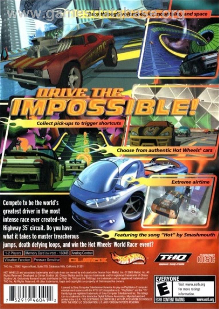 Hot Wheels - World Race - Sony Playstation 2 - Artwork - Box Back