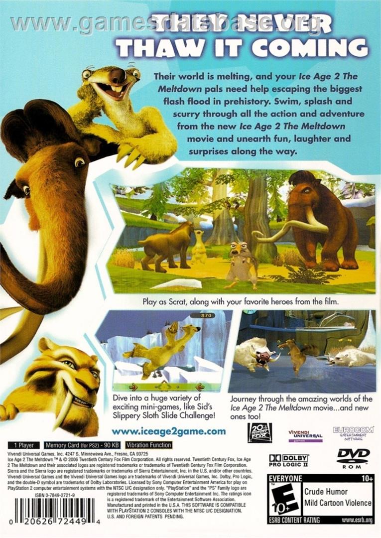 Ice Age 2 - The Meltdown - Sony Playstation 2 - Artwork - Box Back