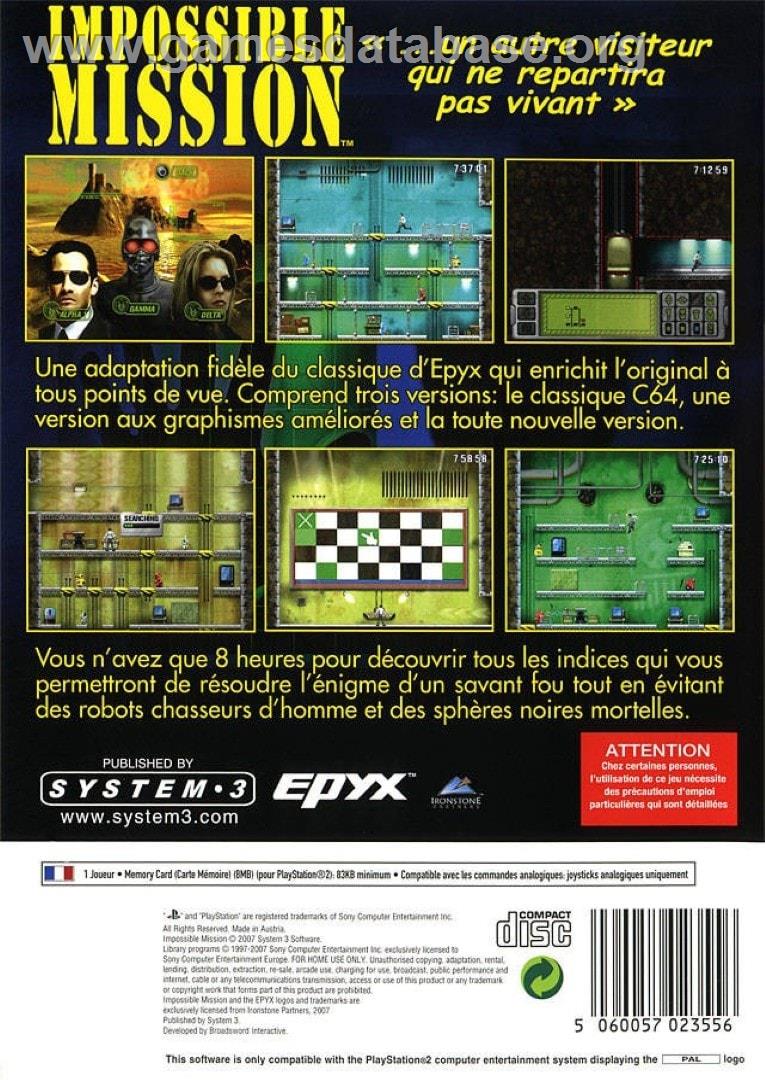 Impossible Mission - Sony Playstation 2 - Artwork - Box Back