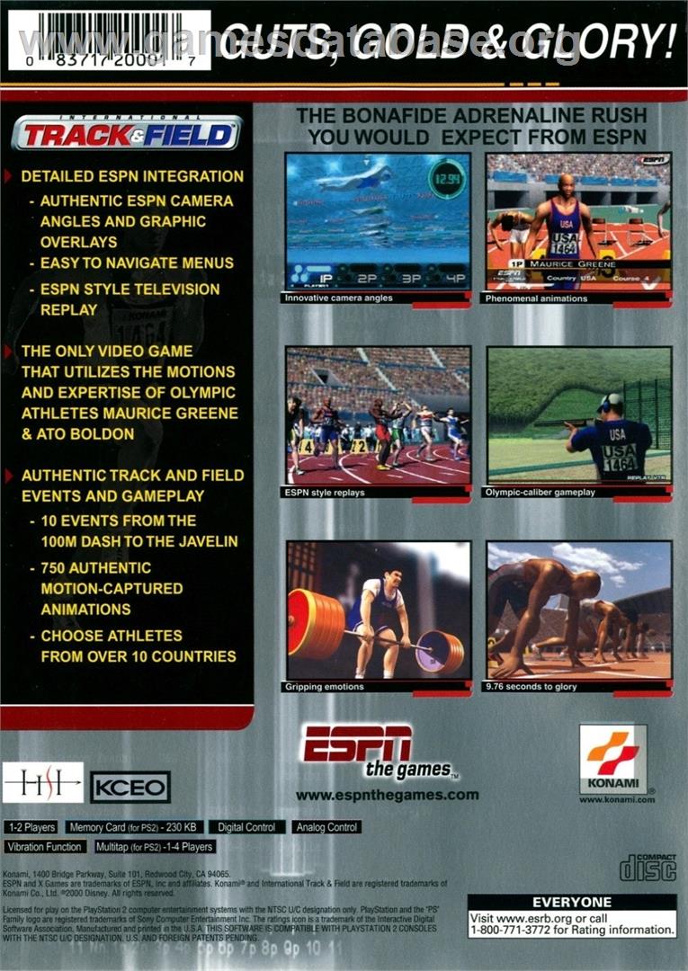 International Track and Field - Sony Playstation 2 - Artwork - Box Back