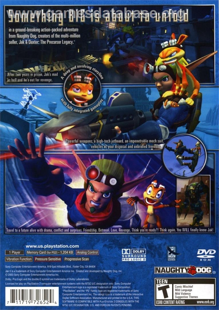 Jak 2 - Renegade - Sony Playstation 2 - Artwork - Box Back