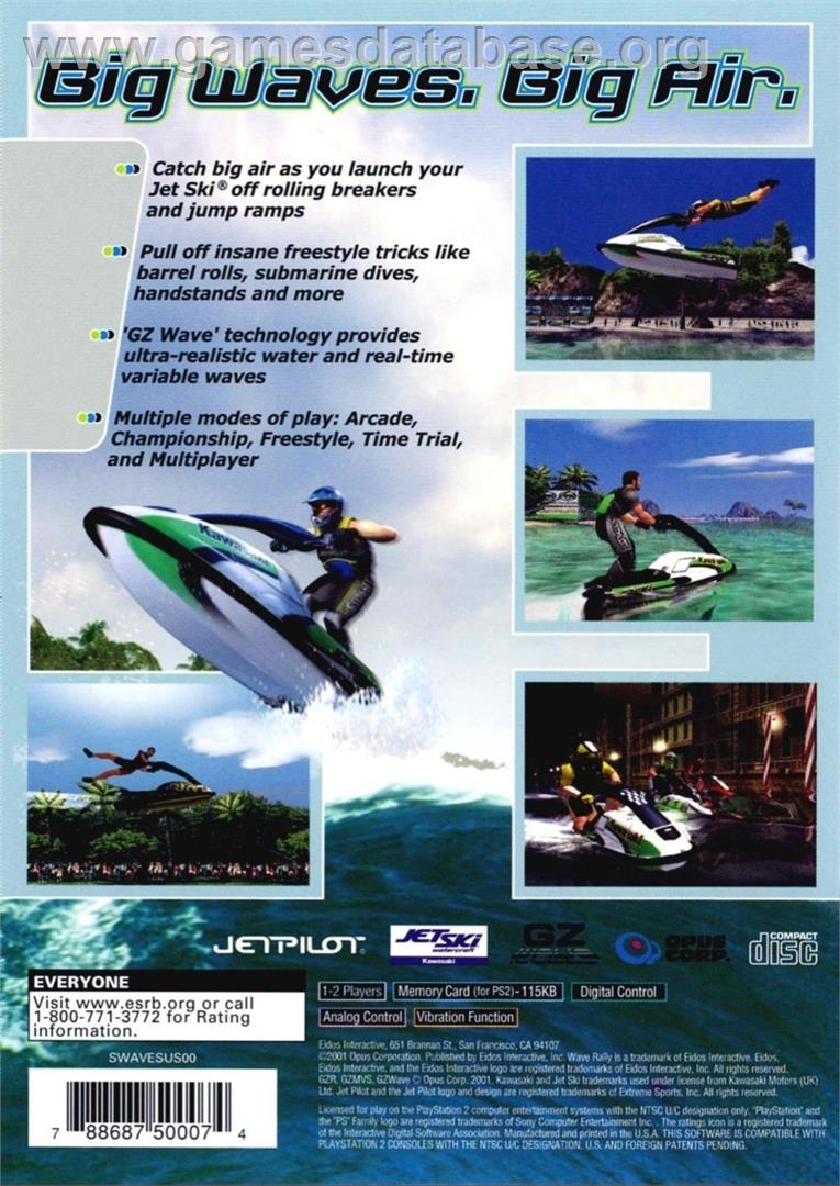 Jet Ski Riders - Sony Playstation 2 - Artwork - Box Back