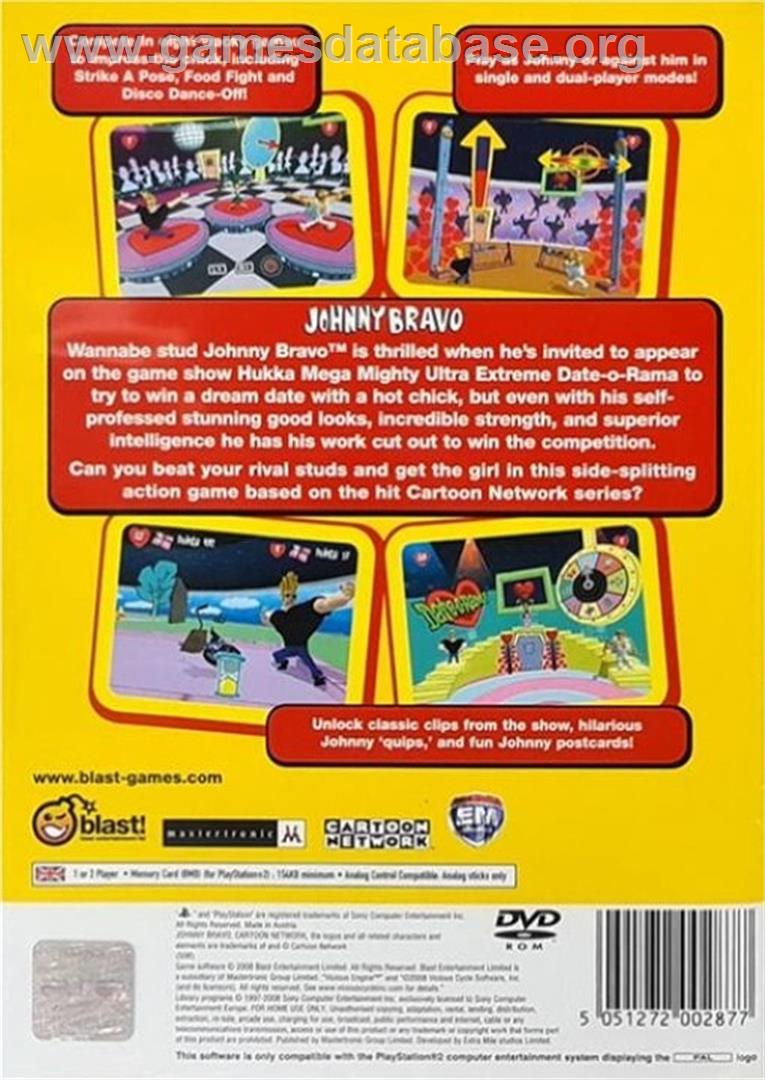 Johnny Bravo In The Hukka-mega-mighty-ultra-extreme Date-o-rama! - Sony Playstation 2 - Artwork - Box Back
