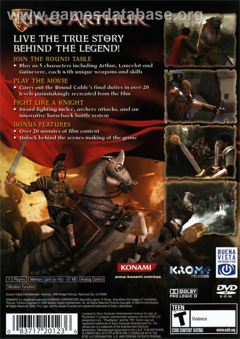 King Arthur - Sony Playstation 2 - Artwork - Box Back