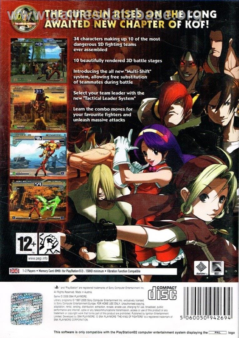 King Of Fighters 2003, The - Sony Playstation 2 - Artwork - Box Back