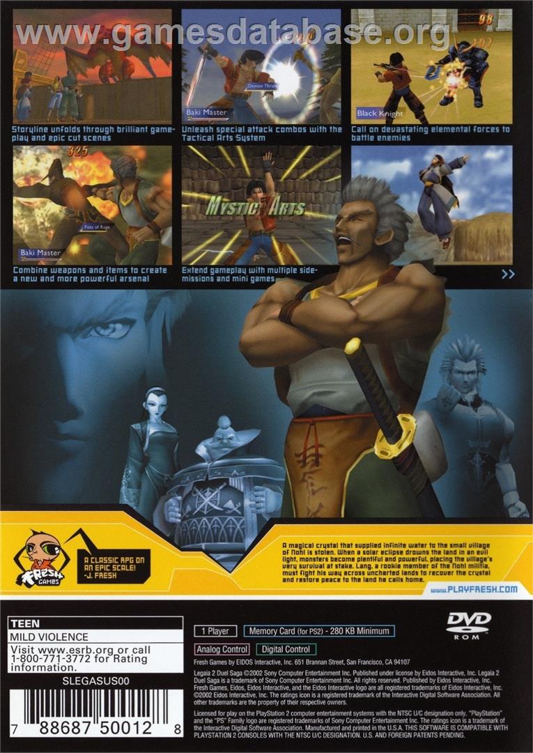 Legaia 2 - Duel Saga - Sony Playstation 2 - Artwork - Box Back