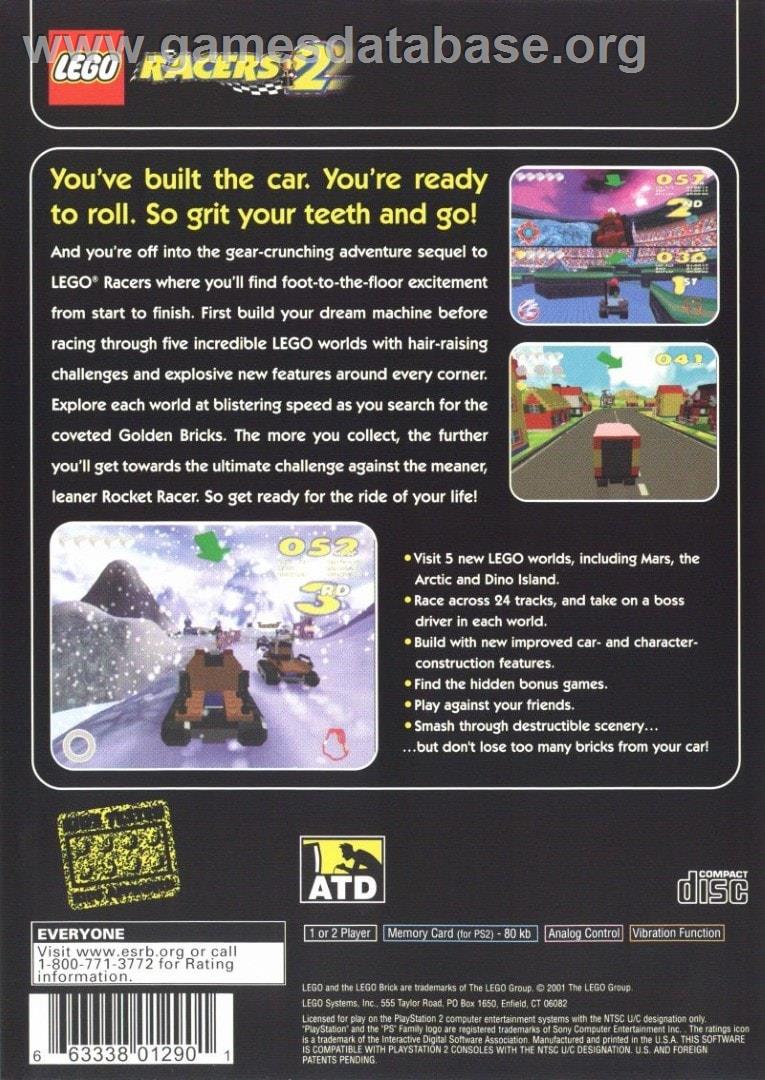Lego Racers 2 - Sony Playstation 2 - Artwork - Box Back