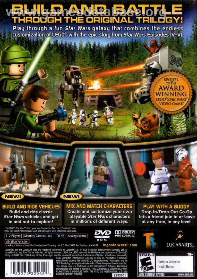Lego Star Wars 2 - The Original Trilogy - Sony Playstation 2 - Artwork - Box Back