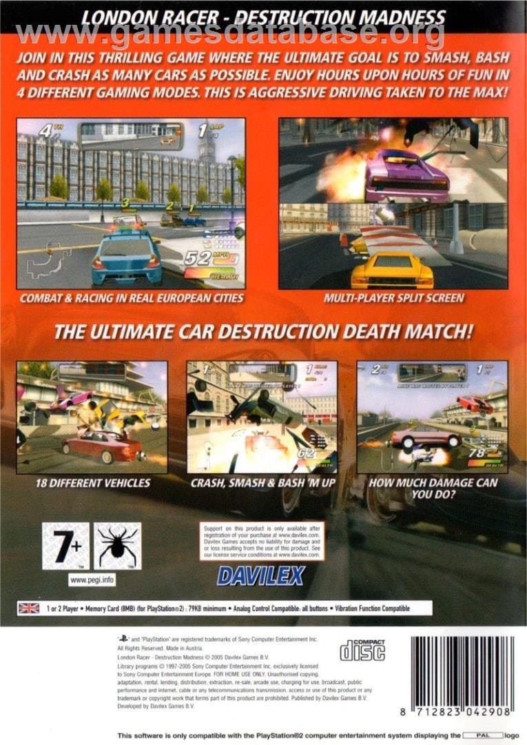 London Racer - Destruction Madness - Sony Playstation 2 - Artwork - Box Back