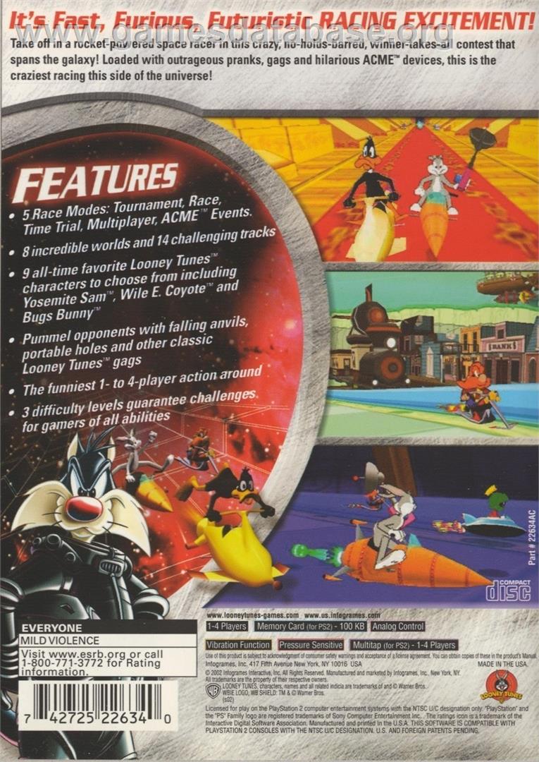 Looney Tunes - Space Race - Sony Playstation 2 - Artwork - Box Back