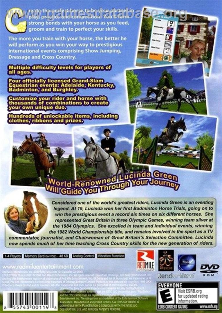 Lucinda Green's Equestrian Challenge - Sony Playstation 2 - Artwork - Box Back