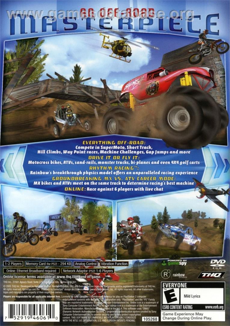 MX vs. ATV Unleashed - Sony Playstation 2 - Artwork - Box Back