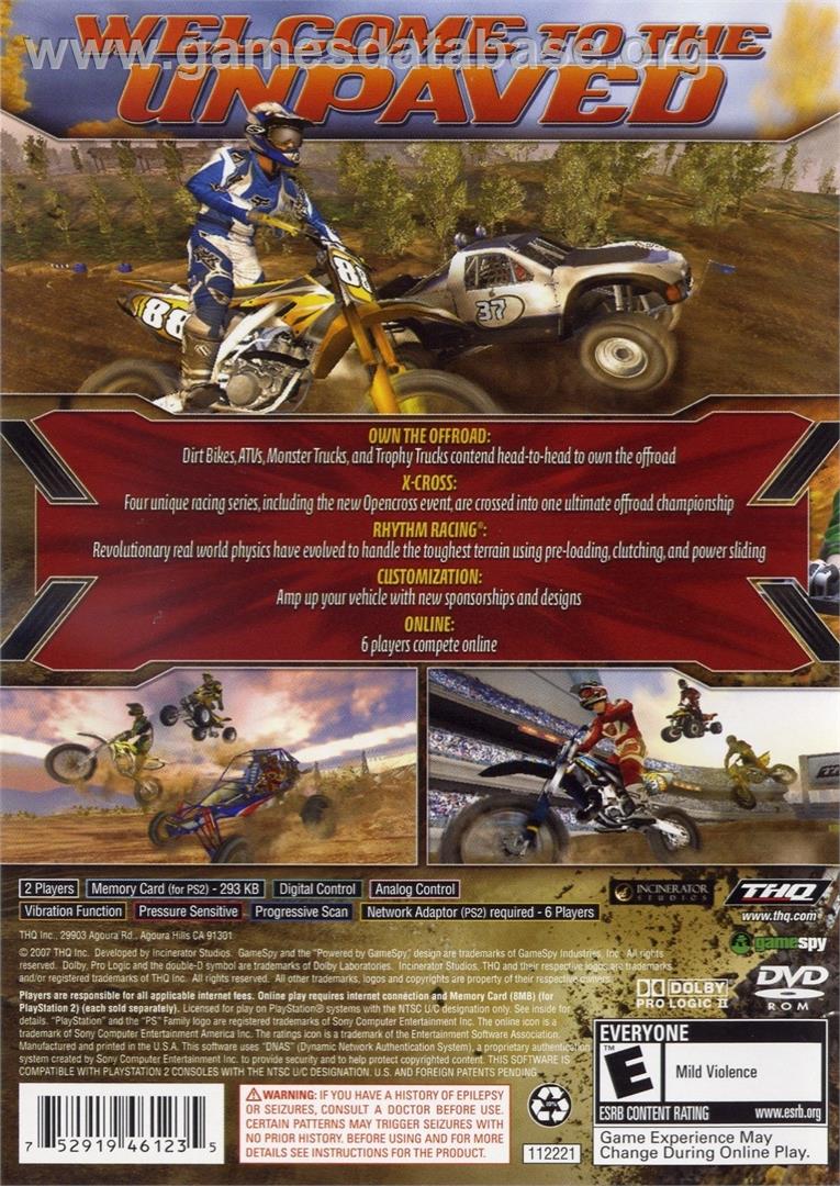 MX vs. ATV Untamed - Sony Playstation 2 - Artwork - Box Back