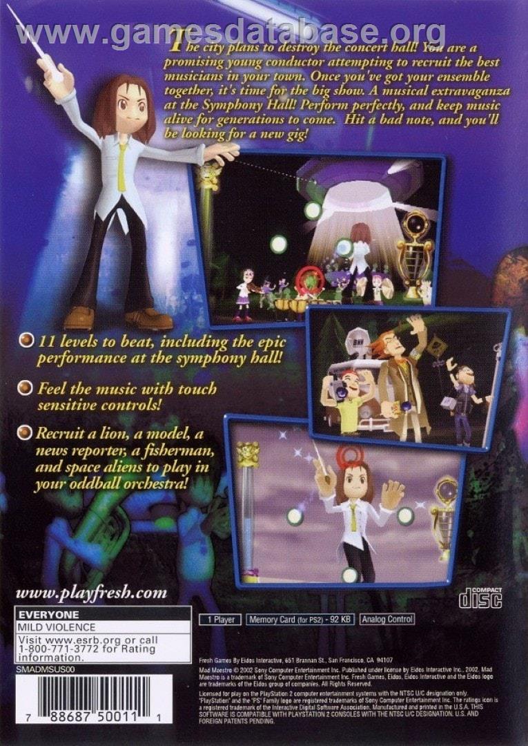 Mad Maestro - Sony Playstation 2 - Artwork - Box Back