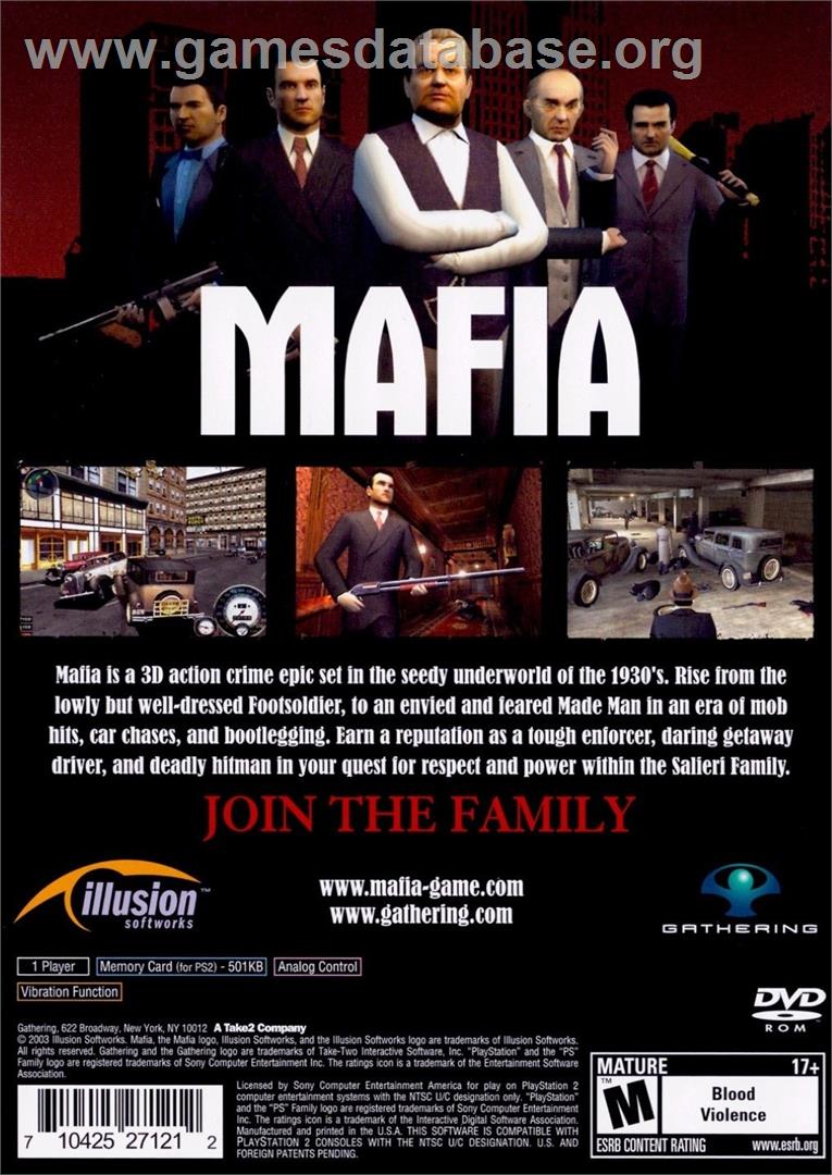 Mafia - Sony Playstation 2 - Artwork - Box Back
