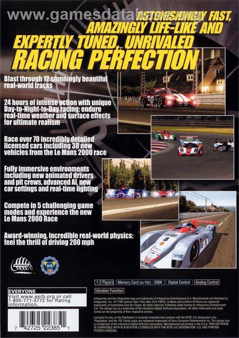 Mans 24 Hours, Le - Sony Playstation 2 - Artwork - Box Back