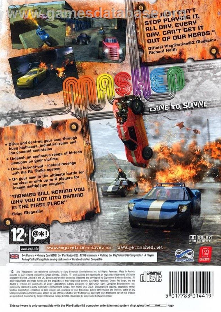 Mashed - Sony Playstation 2 - Artwork - Box Back