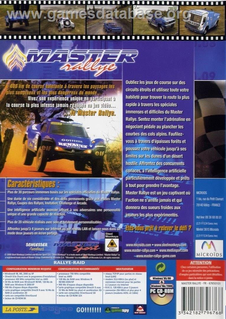 Master Rallye - Sony Playstation 2 - Artwork - Box Back