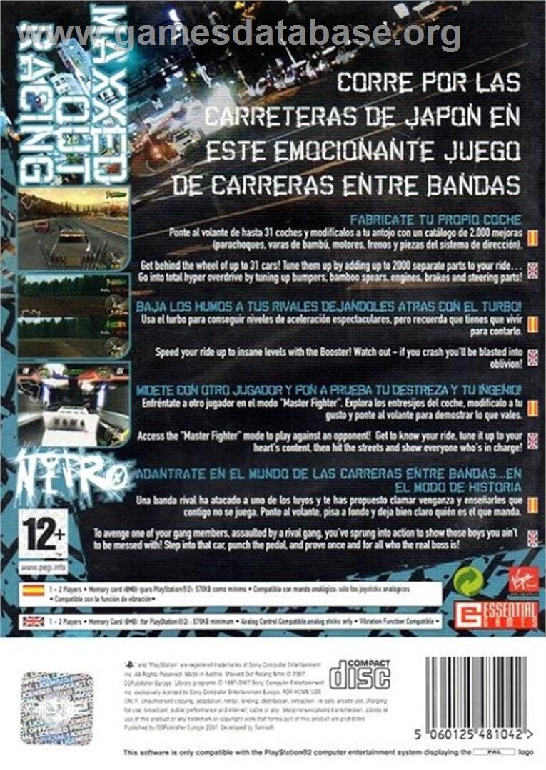 Maxxed Out Racing Nitro - Sony Playstation 2 - Artwork - Box Back