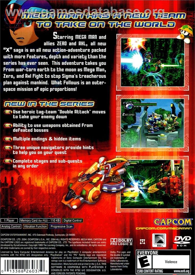 Mega Man X8 - Sony Playstation 2 - Artwork - Box Back