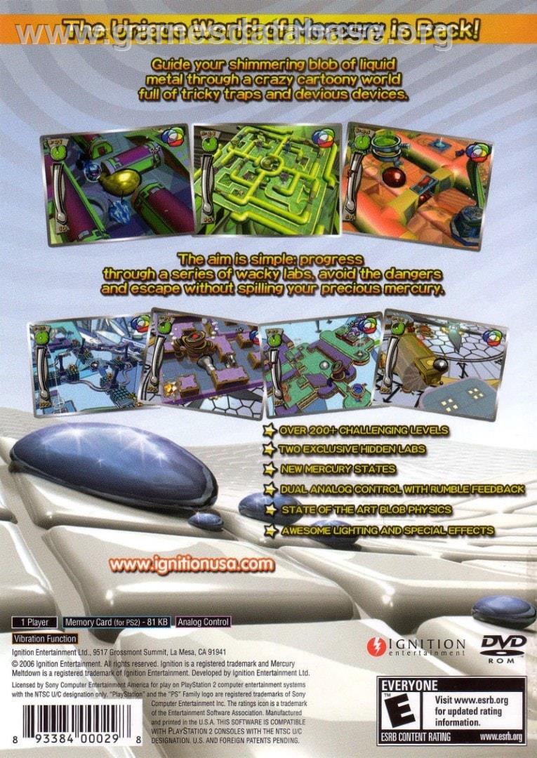 Mercury Meltdown Remix - Sony Playstation 2 - Artwork - Box Back